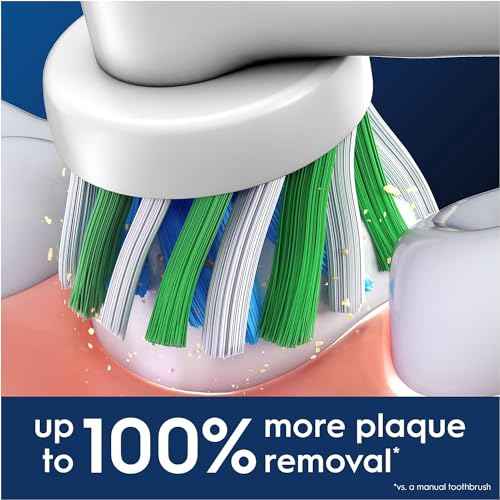 Oral-B Pro Cross Action Electric Toothbrush Head, X-Shape and Angled Bristles for Deeper Plaque Removal, Pack of 8 Toothbrush Heads, White