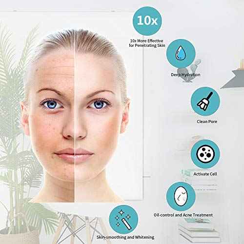 Facial Steamer-Nano Ionic Facial Steamer Warm Mist Humidifier Atomizer Sprayer Moisturizing Face Steamer Home Sauna SPA Face with 4 Piece Stainless Steel Skin Kit and Hair Band(Green)