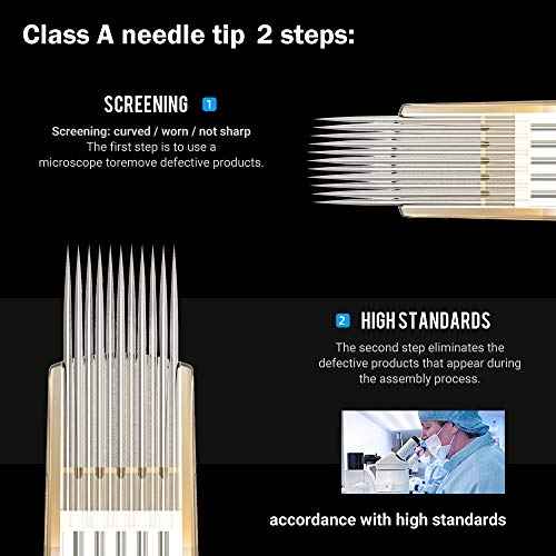 Ambition Premium #12 Standard 7RL Disposable Tattoo Needles Cartridges Supply 7 Round Liner 20Pcs for Professionals and Beginners Tattoo Artists