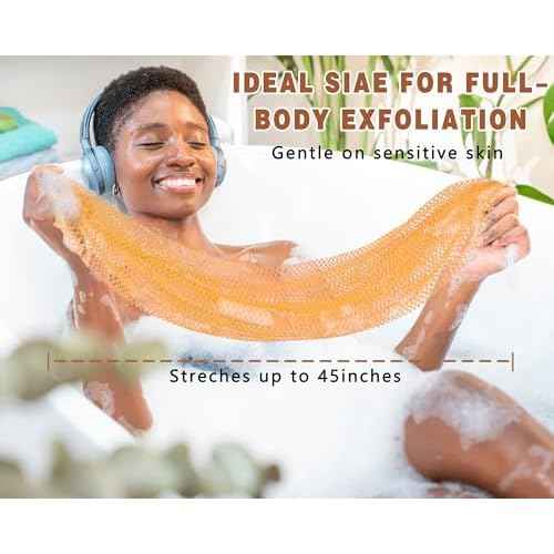 2 Pack African Net Sponge Exfoliating Scrubber Bath Sponge for Daily Use