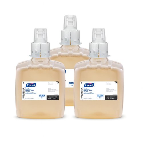 PURELL Healthcare HEALTHY SOAP 2% CHG Antimicrobial Foam, Fragrance Free, 1250 mL Foam Refill for PURELL CS4 Manual Soap Dispenser (Pack of 3) - 5181-03 - Manufactured by GOJO, Inc.