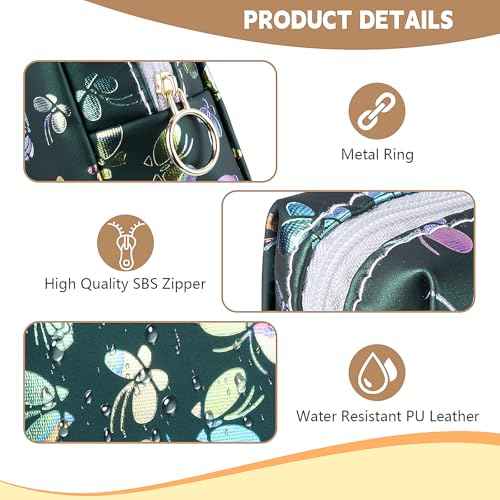 3.9" Mini Makeup Bag, Small Makeup Bag for Purse, Portable Mini Makeup Pouch for Lipsticks, Chapsticks, Coin, Earphone, Credit Card (White Butterfly)