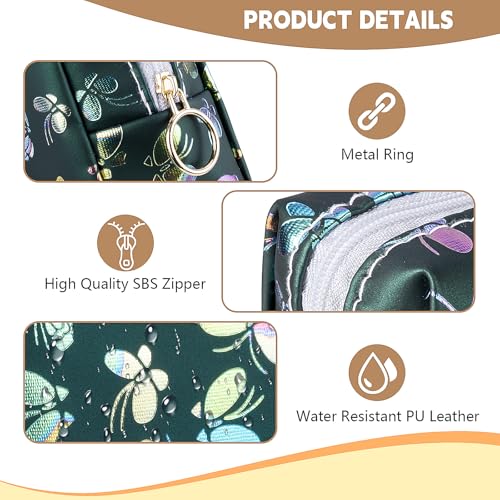 3.9" Mini Makeup Bag, Small Makeup Bag for Purse, Portable Mini Makeup Pouch for Lipsticks, Chapsticks, Coin, Earphone, Credit Card (White Butterfly)