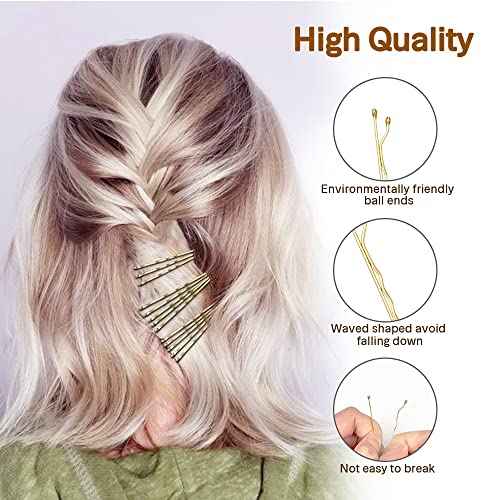 MORGLES Blonde Hair Bobby Pins, 120PCS 2Inches Gold Hair Pins for Women with Box