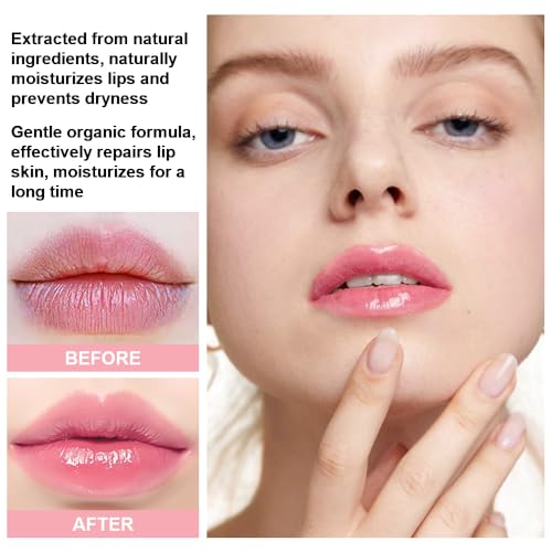 BINGBRUSH Peach Color Changing Lipstick,Moisturizer Long Lasting Lip Care Lip Balm Magic Lip Gloss Lip Tint Stain Gloss Set for Women(5 Pcs-01#Aloe+02#Strawberry+09#Peach+04#Red Cherry+10#Avocado)