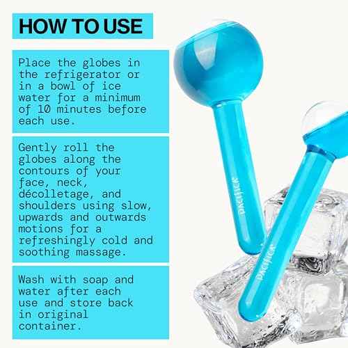 Pacifica Ice Roller Cryo Globes ? Cooling Glass Facial Massager for Face, Eyes & Neck ? Cold Therapy Beauty Tool for Puffy Eyes, Dark Circles, Redness, Wrinkles ? Skin Care Gift for Women & Men