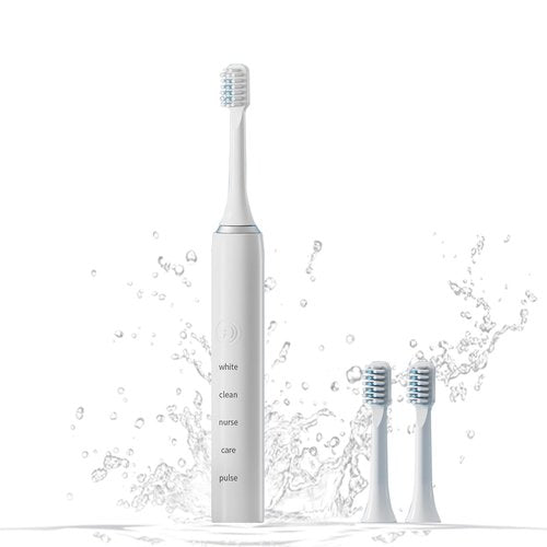 Sonic Electric Toothbrush with 3 Brush Heads for Adults and Children, USB Quick Charge, White Rechargeable Electric Toothbrush