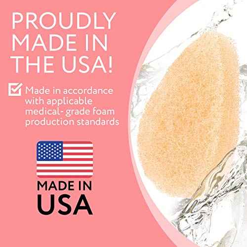IMPRESA Face Scrubber Exfoliator Sponges - Regular Puff - Natural Medical-Grade Foam - 10 Pack Reusable Exfoliating Pads - Deep Cleanse & Dead Skin Removal - Normal to Oily Skin