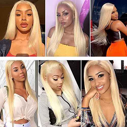 613 13x4 Hd Lace Closure 20 Inch 12A Brazilian Virgin Remy Hair Free Part 13x4 613 Hd Transparent Ear To Ear Blonde Frontal Human Hair For Women Pre Plucked With Baby Hair 100% Russian Virgin Hair