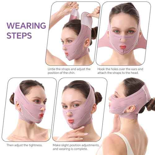 V Line Lifting Mask Chin Strap for Sleeping, V Line Mask, Face Lift Prevent Sagging,Double Chin Reducer,Jawline Shaper,All-Around Coverage, Wrapping and Shaping More Comprehensively.