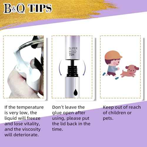 B&Q Lash Cluster Glue 10ml, Waterproof Bond and Seal Lash Glue, Long Lasting cluster lash glue, 2 in 1 Eyelash glue for Clusters Use Strong Hold 48h (Bond & Seal)