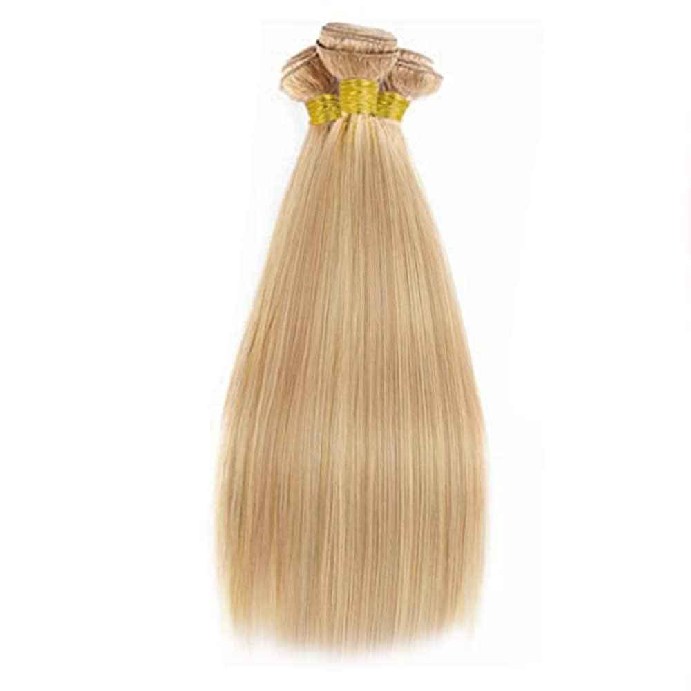 Giginger Bundles Human Hair P27/613 Blonde Straight Human Hair Bundles 22 24 26 Inch Highlight Honey Blonde Unprocessed Quick Weave Soft Sewn In Hair Extensions for Black Women