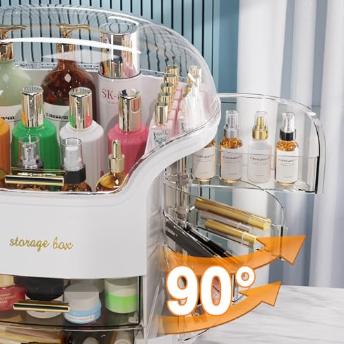Large Capacity Makeup Organizer Countertop Vanity Organizer for Waterproof and Dustproof Skincare, Multi-Style, Clear