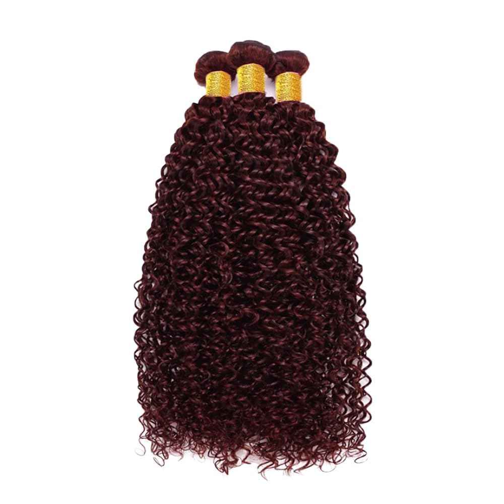 Giginger Brazilian Human Hair Bundles Burgundy 99J Jerry Curly Human Hair Bundles 22 24 26 inch Wine Red Unprocessed Virgin Quick Weave Hair for Black Women