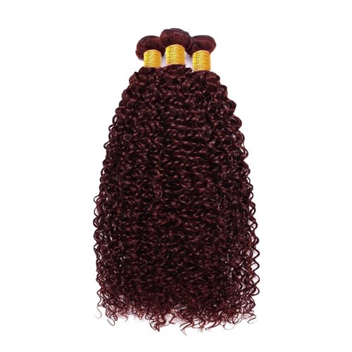 Aikebi Brazilian Human Hair Bundles 18 20 22 Inch Burgundy 99J Jerry Curly Bundles Human Hair 100% Unprocessed 10A Hair Weave for Black Women Soft Sewn In with Double Weft