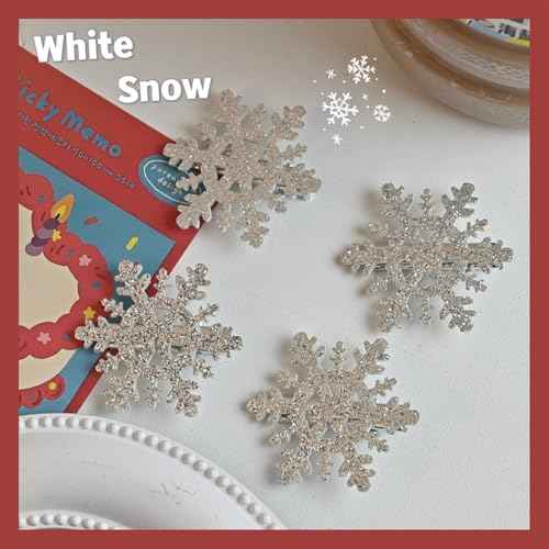 16 Pcs Snowflake Hair Clips Glitter Snowflake Hair Accessories Hairpins for Women Glitter Christmas Hair Barrettes Alligator Clips for Winter Holiday Party Supplies Party Favors