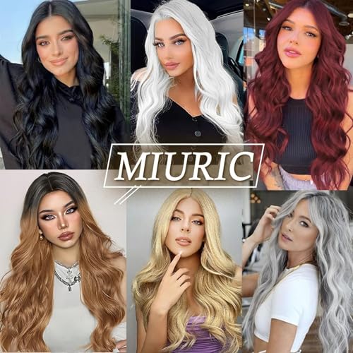 30 Inch Burgundy Wigs for Women Wine Red Wig 99J Long Wavy Wig Natural Looking Middle Part Synthetic Heat Resistant Wigs for Cosplay Halloween Christmas Gifts Party Daily Use