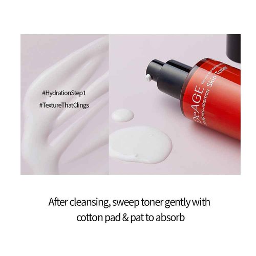 CHARMZONE DeAge Red Addition (New Version) Korean Skincare Set – Anti-Aging Toner & Emulsion Duo (100ml / 3.38 fl.oz Each) with Red Wine, Pomegranate & Tomato for Hydration, Firming & Radiance