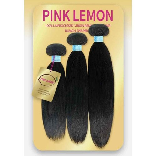Pink Lemon Virgin Human Hair Weave 3 Bundles Straight (NATURAL, 10"12"14")