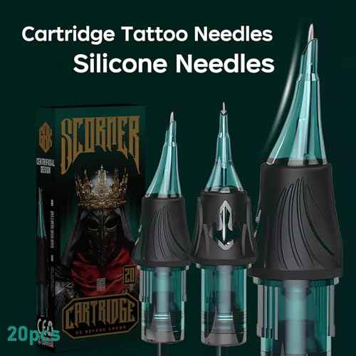 GBK 20pcs Disposable Tattoo Cartridge Needles Round Liner Finger Ledge Tattoo Needles Cartridges with Membrane Safety for Tattoo Artists (0805RL 20Pcs)