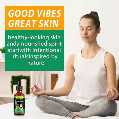Jamaican Black Castor Oil - 100% Pure and Organic, Cold Pressed in Glass Bottles for Hair Growth, Eyebrow Nourishment, and Skin Hydration