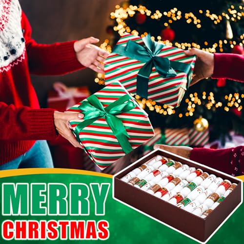 50 Pcs Christmas Peppermint Lip Balms Gifts Bulk, Mini Candy Scented Lip Moisturizer Xmas Party Stocking Stuffer Thank You Appreciation Gift for Women Coworker Staff Homeless (Xmas Character)