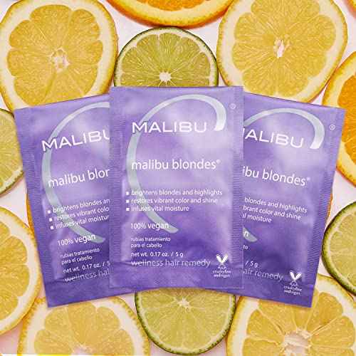 Malibu C Blondes Wellness Remedy - Removes Discoloration from Bleached, Highlighted or Natural Blonde Hair + Restores Vibrance and Shine with Vitamin C Complex