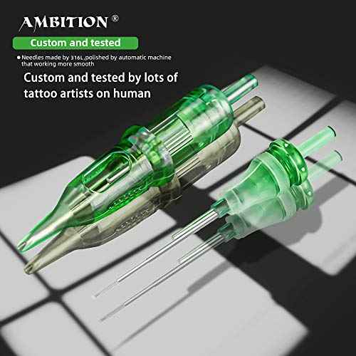 Ambition TREX Cartridges #10 Bugpin 15RM Disposable Tattoo Needles 15 Curved Magnum Medium Taper 1015RM 20Pcs for Rotary Tattoo Machine Supply