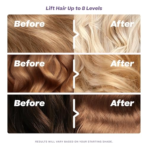 Bleach Kit by Hally Hair, Totally Clean Bleach - Hair Lightener Kit Includes Toning Cream Bleach & Developer & Conditioner - Gentle Nourishing Hair Bleaching Lifts Up to 8 Levels, Vegan & Cruelty Free