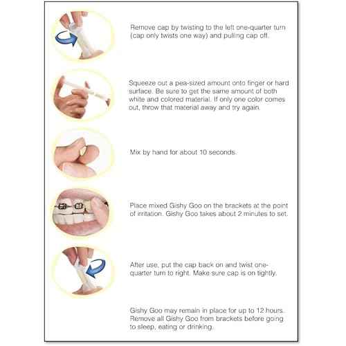 Gishy Goo! Dental Wax Replacements for Orthodontics. Pain Relief, Bubblegum Flavor and Unnoticeable Tooth Colors, 1 Patient Syringe Kit from Ultradent