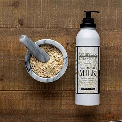 Archipelago Botanicals Oat Milk Lotion, Nurturing and Soothing Daily Moisturizer for Dry or Sensitive Skin, Hydrating Body Lotion, Paraben-Free, Phthalate-Free, 18?oz