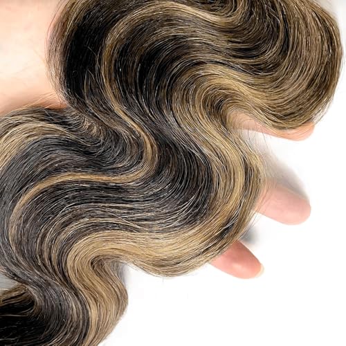 1B Ombre Bundles P1B/27 Two Tone Body Wave Human Hair Bundles Highlight Natural Black and Honey Blonde Weave Double Weft Brazilian Human Hair Extensions 18/20/22 Inch