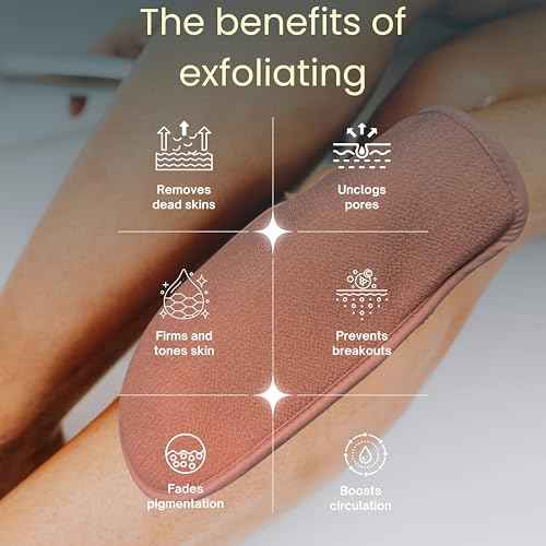 Deluxe Exfoliating Glove for Bath & Shower, Deep Cleansing Body Bath Mitt for Body Scrub, Removes Dead Skin & Improve Skin Glow (Pink - Pack of 1)