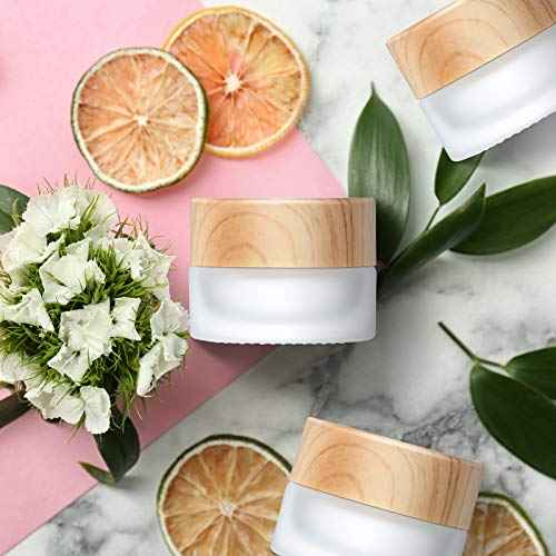 Geiserailie 10 Pieces Glass Cosmetic Containers Empty Sample Jars with Leak Proof Lids Makeup Sample Containers for Lotion Cream Cosmetic (5 Gram)