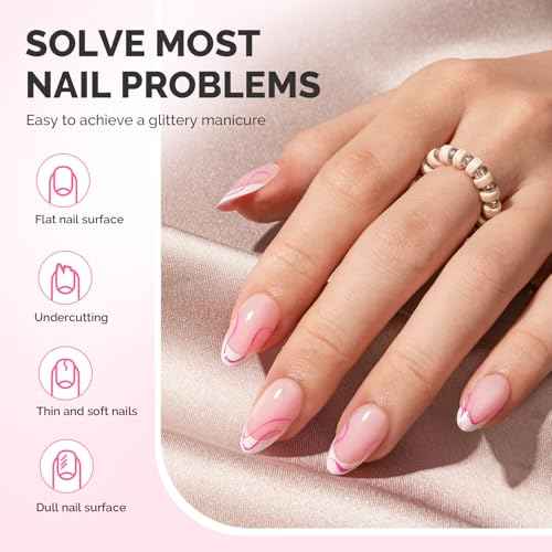 MelodySusie Clear Builder Nail Base Gel for Nails Thickening, Soak Off UV Extension Gel, Rhinestone Nail Glue in a Bottle for Nail Art Design Salon DIY Manicure at Home Gift for Women