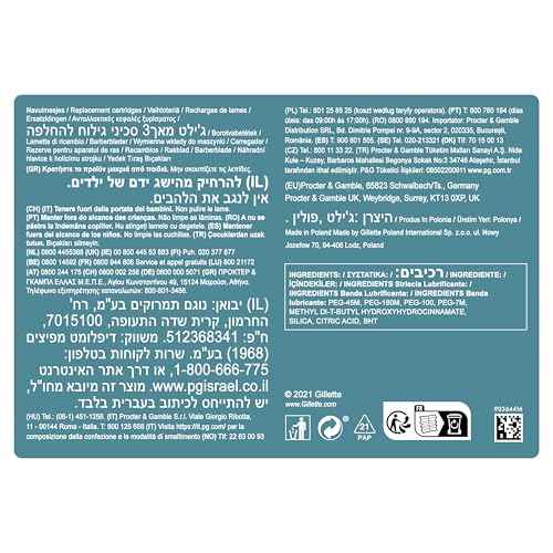 Gillette Mach3 Men's Razor Blades with Precision Trimmer, Pack of 24 Refill Blades