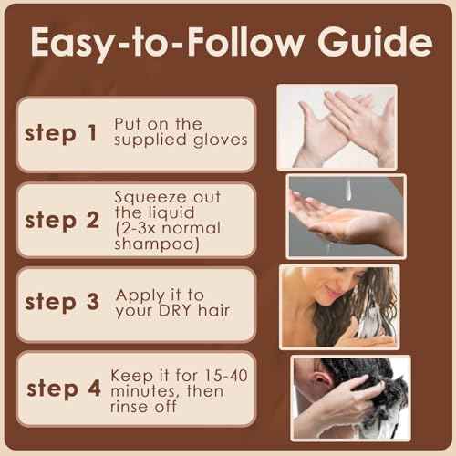 Hair Dye Shampoo 3 in 1, Herbal Hair Color Shampoo for Gray Coverage, Long-Lasting Natural & Vibrant Shades for Women & Men, Easy At-Home Application 16.9 Fl Oz (Dark Brown)