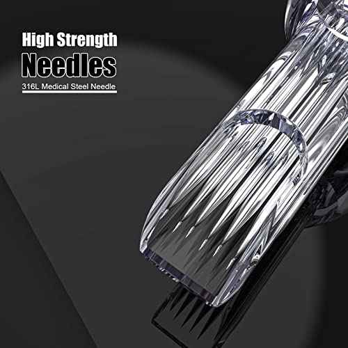 Wormhole Tattoo Cartridge Needles, 20pcs Mixed Sizes 3RL 5RL 5RM 7RM Disposable Tattoo Needles Cartridge Round Liner Shader Magnum for Cartridge Tattoo Pen Machine Permanent Makeup Tattoo Supplies