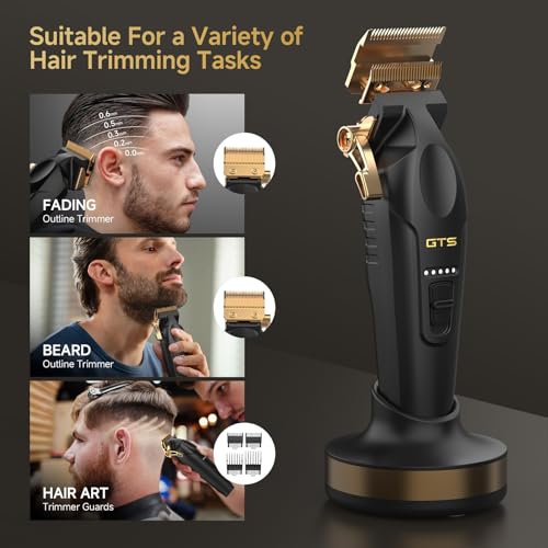 GTSPro Hair Clippers for Men, Beard Trimmer Hair Clippers for Men, Professional Hair T-Blade Trimmer Cordless Rechargeable Edgers Clippers Electric Beard Shaver