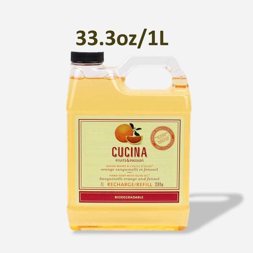 Cucina Purifying Hand Wash Refill, 33.8 Oz Plastic Jug (2, Sanguinelli Orange and Fennel)