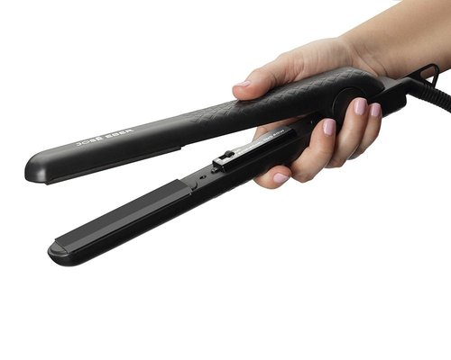 Jose Eber: 100% Pure Ceramic Flat Iron: Black - 1.25" Plates - Heat Temperature Control, Negative Ionic Technology, Professional Hair Straightener