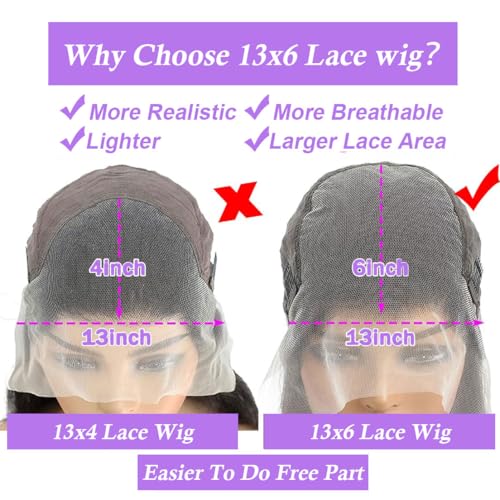 Deep Wave Lace Front Wigs Human Hair 13x6 HD Lace Frontal Wigs Human Hair Pre Plucked 200 Density Deep Curly Glueless Wigs Human Hair For Women Natural Black 20 Inch