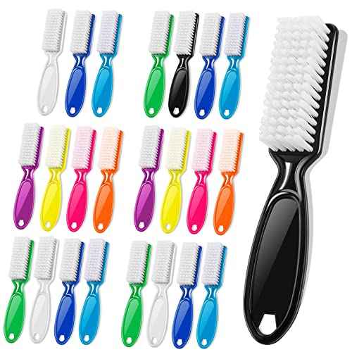 24 Pcs Handle Grip Nail Brush, NICEMOVIC Hand Fingernail Cleaner Brush Manicure Tools Scrub Cleaning Brushes Kit, Use for Toe and Nail Cleaning (Bright Colors) Cleaning(Bright Colors)