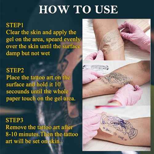 Tattoo Stencil Transfer Gel Solution for Machine Stencils, Tattoo Transfer Gel for Artists & Beginners, Temporary Supplies Accessories (5.OZ)