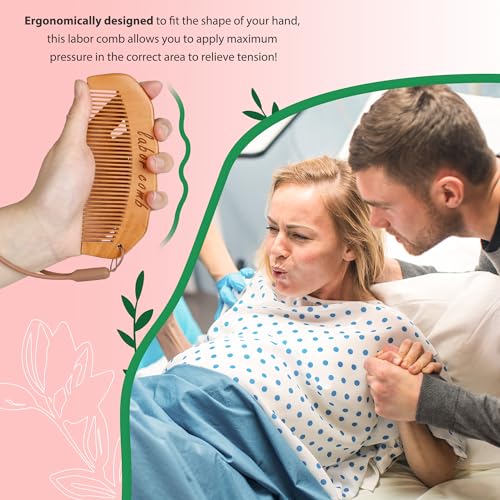 Arrozon Birth Comb for Women Labor, Wooden Labor comb Natural Labor and Delivery Essentials, Birthing Combs Hospital Bag Must Haves for Pregnant Women, Wood Comb Labor Gifts for Moms