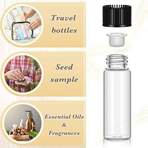 Lallisa 80 Pcs 5 ml Small Glass Vials with Screw Caps and Plastic Stopper Anointing Oil Sample Clear Bottles Leakproof for Liquids Aromatherapy Fragrance Lightweight Perfume Travel