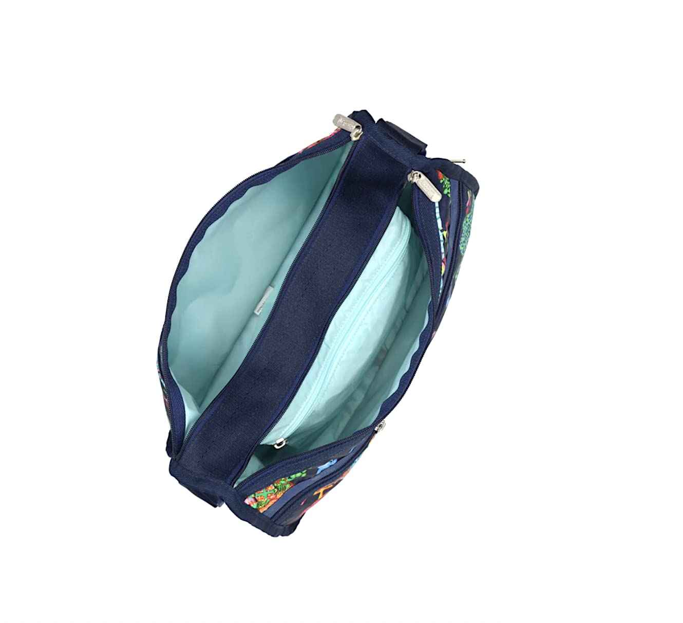 LeSportsac Painted Picnic Deluxe Everyday Crossbody Bag + Cosmetic Bag, Style 7507/Color E539, Endless Summer Fun, Vibrant Colorful Picnic, Sunkissed Fruits, Sweet Treats, Relaxing Alfresco