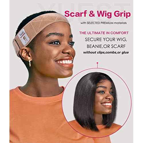 2 Pack Wig Grip Band - Velvet Wig Grips Adjustable Headband Stay Put No Slip Edge Saver