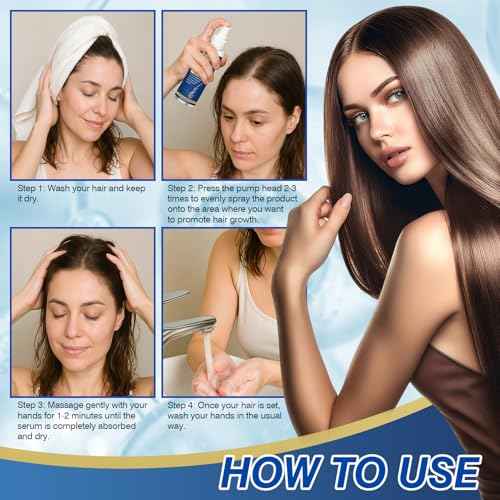 5% Minoxidil for Women Hair Growth Spray Serum Topical Minoxidil Hair Regrowth Thicker Prevent Hair Loss for Thickening Longer Fuller Healthier Hair 3 Bottles of 2oz