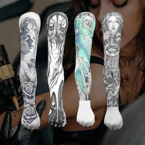 Tattoo Practice Arm, Realistic Fake Skin Waterproof for Tattoo Artists Display and Technique Improvement, Durable Model Arm for Training and Portfolio Showcase (WHITE)